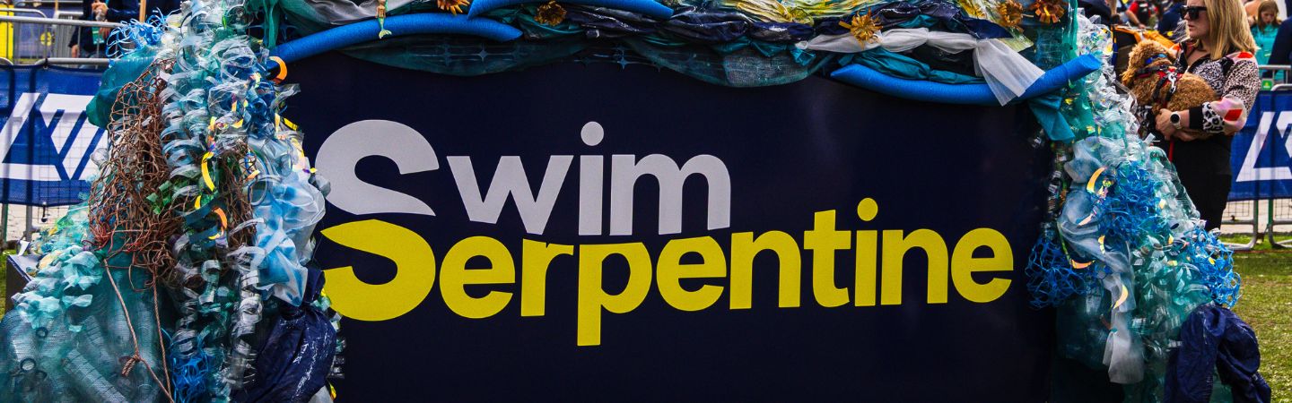 the swim serpentine sign at the event
