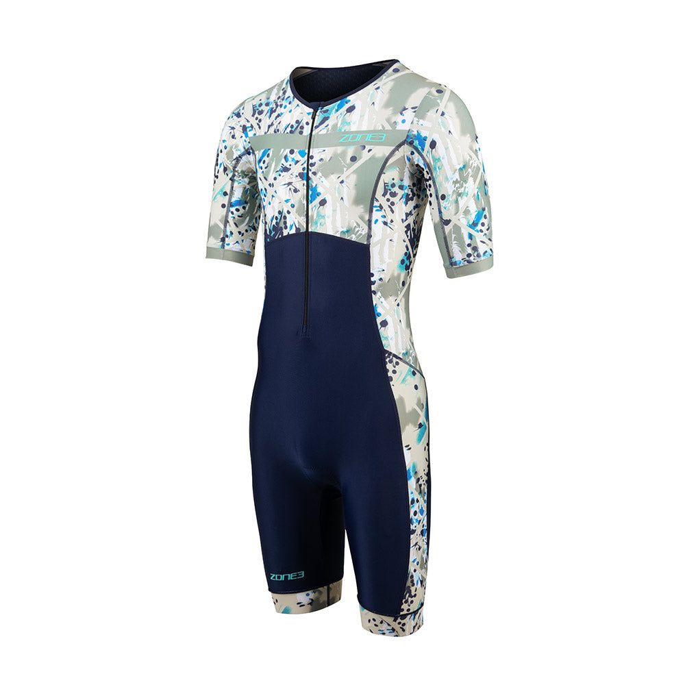 Zone3 Activate+ Tribal Rush Short Sleeve Trisuit Taglia L - Tuta Da Triathlon Uomo Con Stampa A Sublimazione, Pannelli Traspiranti E Maniche Corte