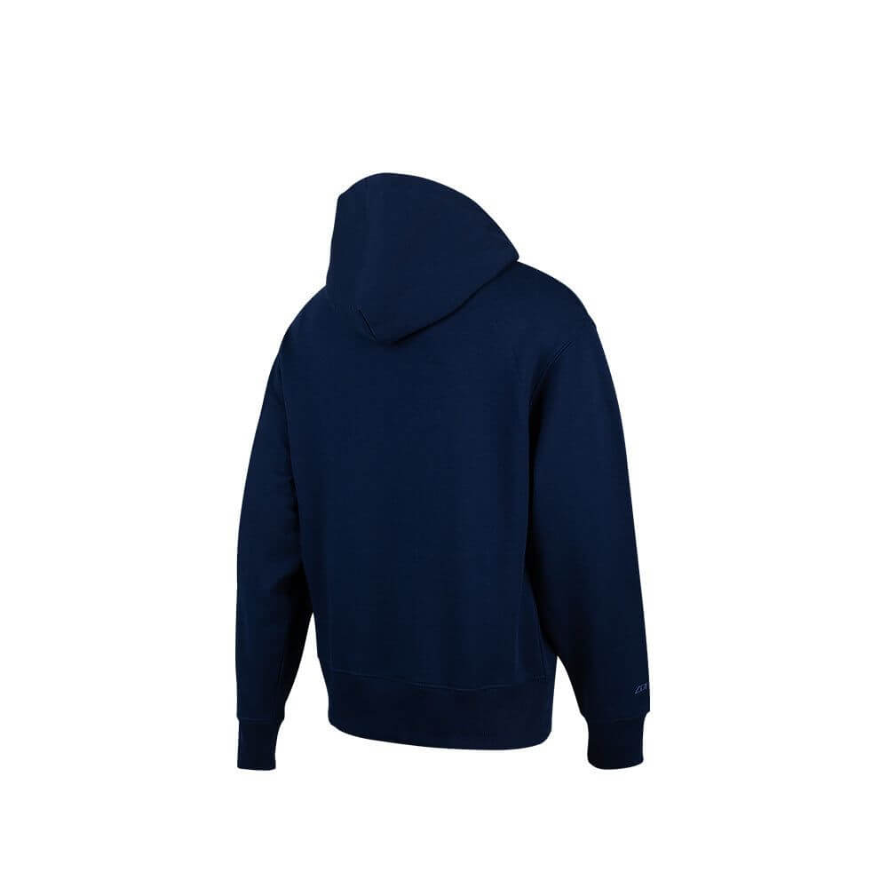 A Zone3 Haweswater hoodie in Navy. Back facing on a white background.