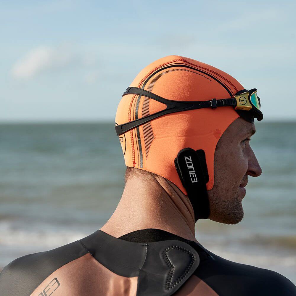 Orange Neoprene Swim Cap ZONE3 Orange Neoprene Swim Cap ZONE3