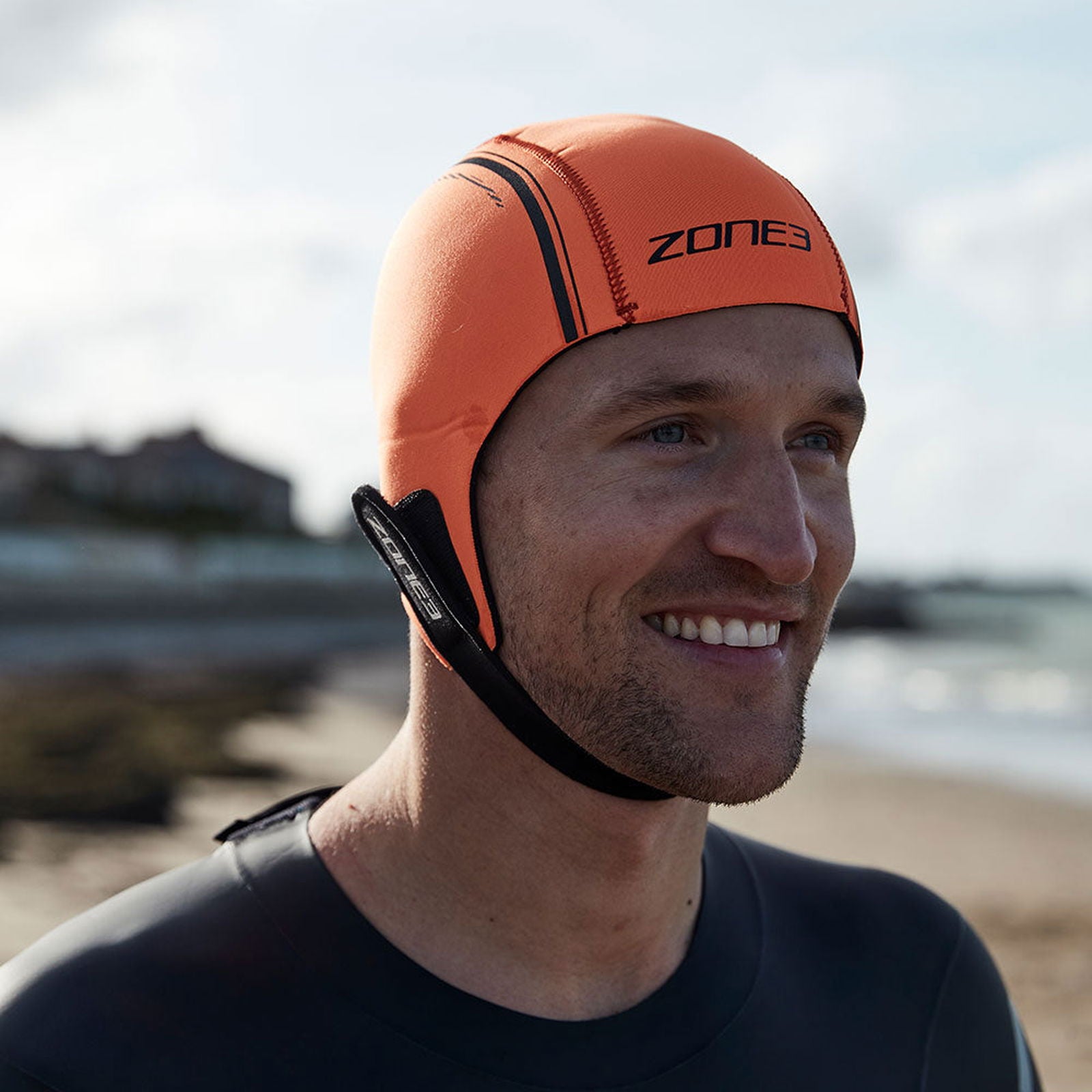 Orange Neoprene Swim Cap ZONE3