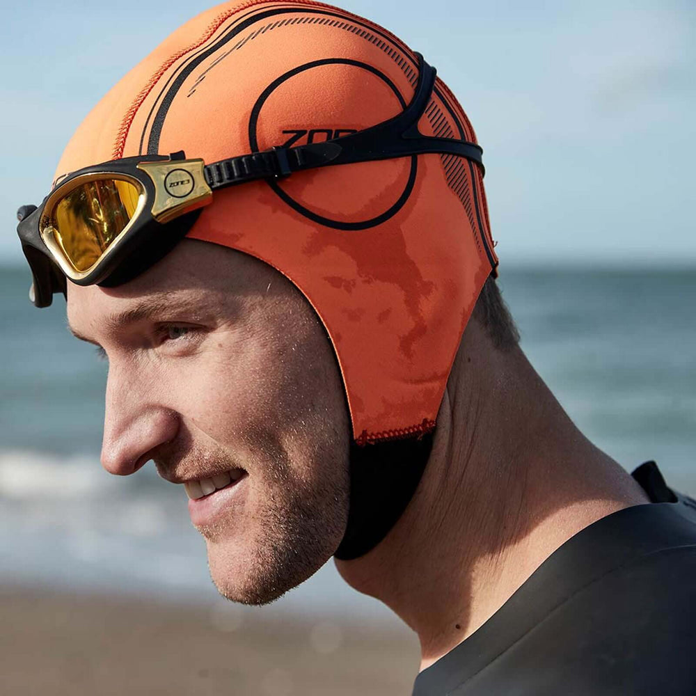 Orange Neoprene Swim Cap ZONE3 Orange Neoprene Swim Cap ZONE3