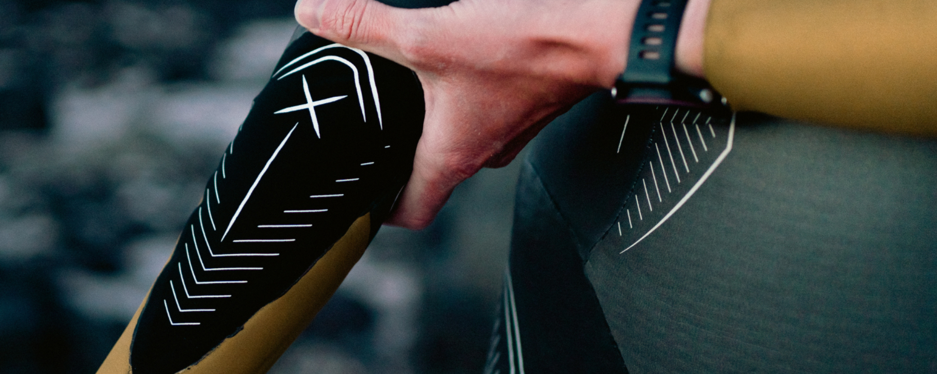 close up of the detailing in the sleeves of the Women Limited edition Vanquish-X wetsuit. 