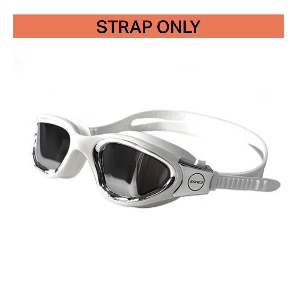 White Venator-X/Vapour goggle strap shown with goggles, only strap available for purchase (UK customers only).