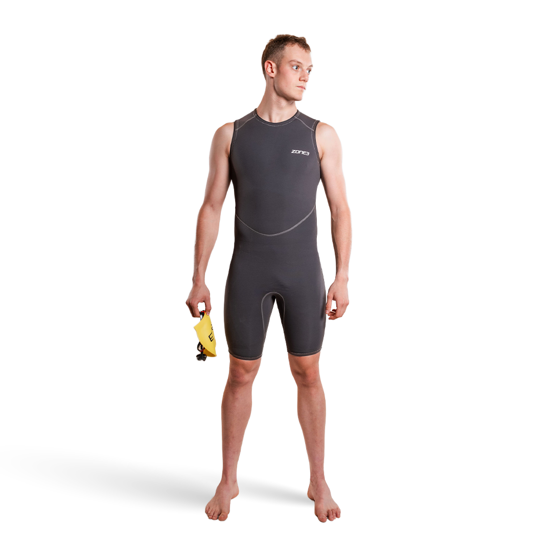 Man wearing Yulex® Kneeskin on white background
