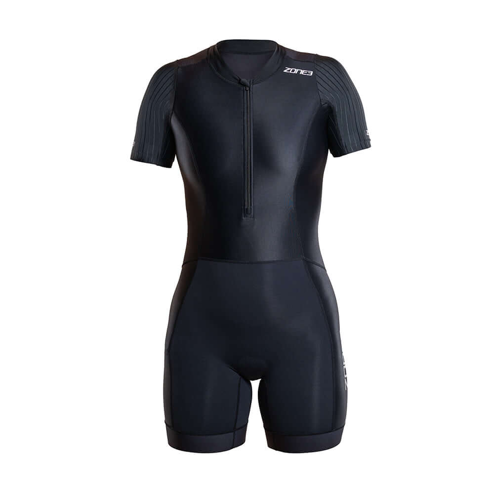 Cut out of black trisuit on a white background