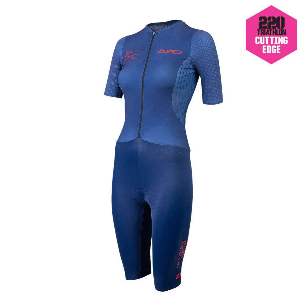 Aeroforce-X II Short Sleeve Trisuit Navy - Ultimate Speed – ZONE3