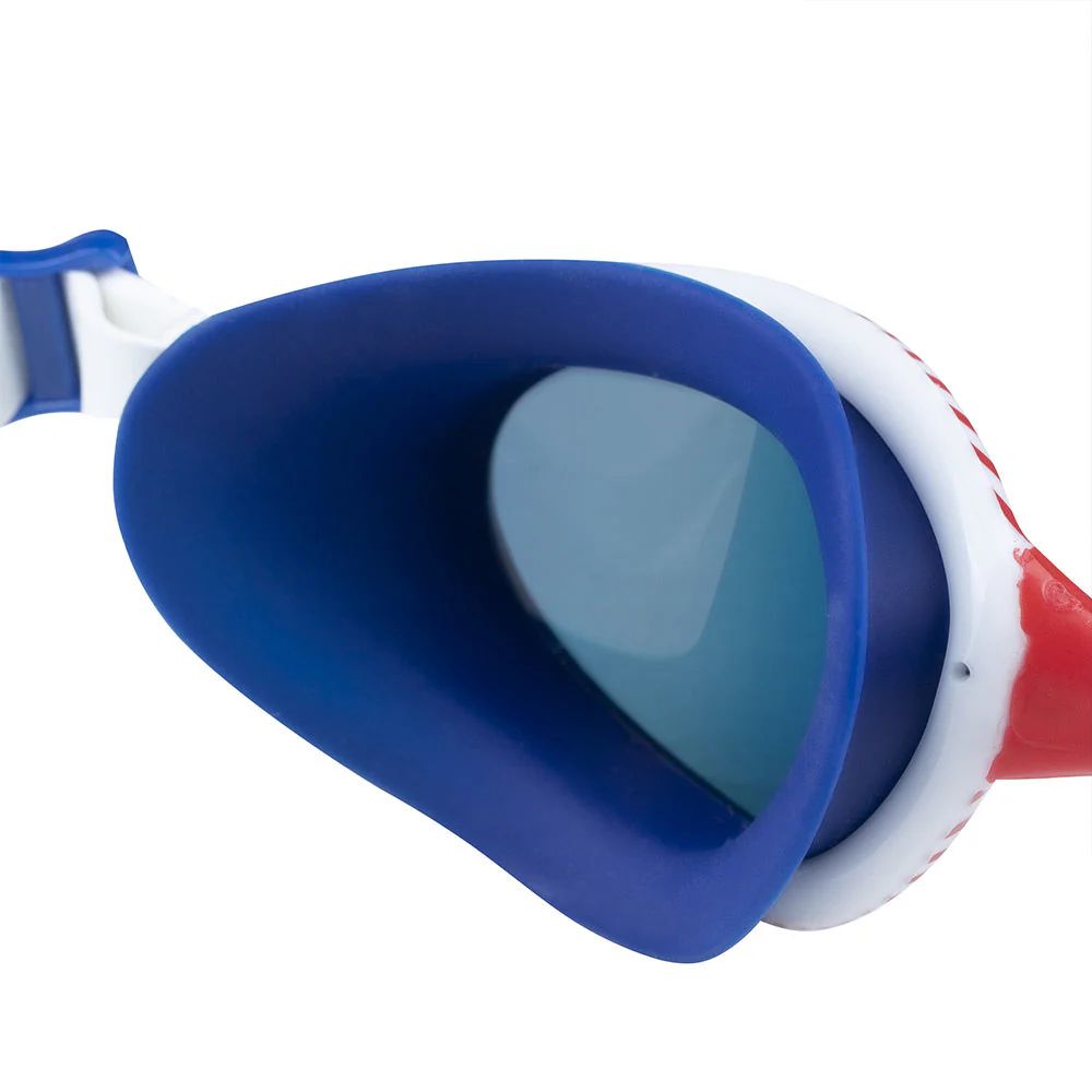Attack Swim Goggles - USA with a blue interior and red edges, designed for comfort and flexibility.