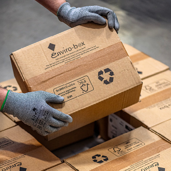 An image of a cardboard box with the text "enviro-box".