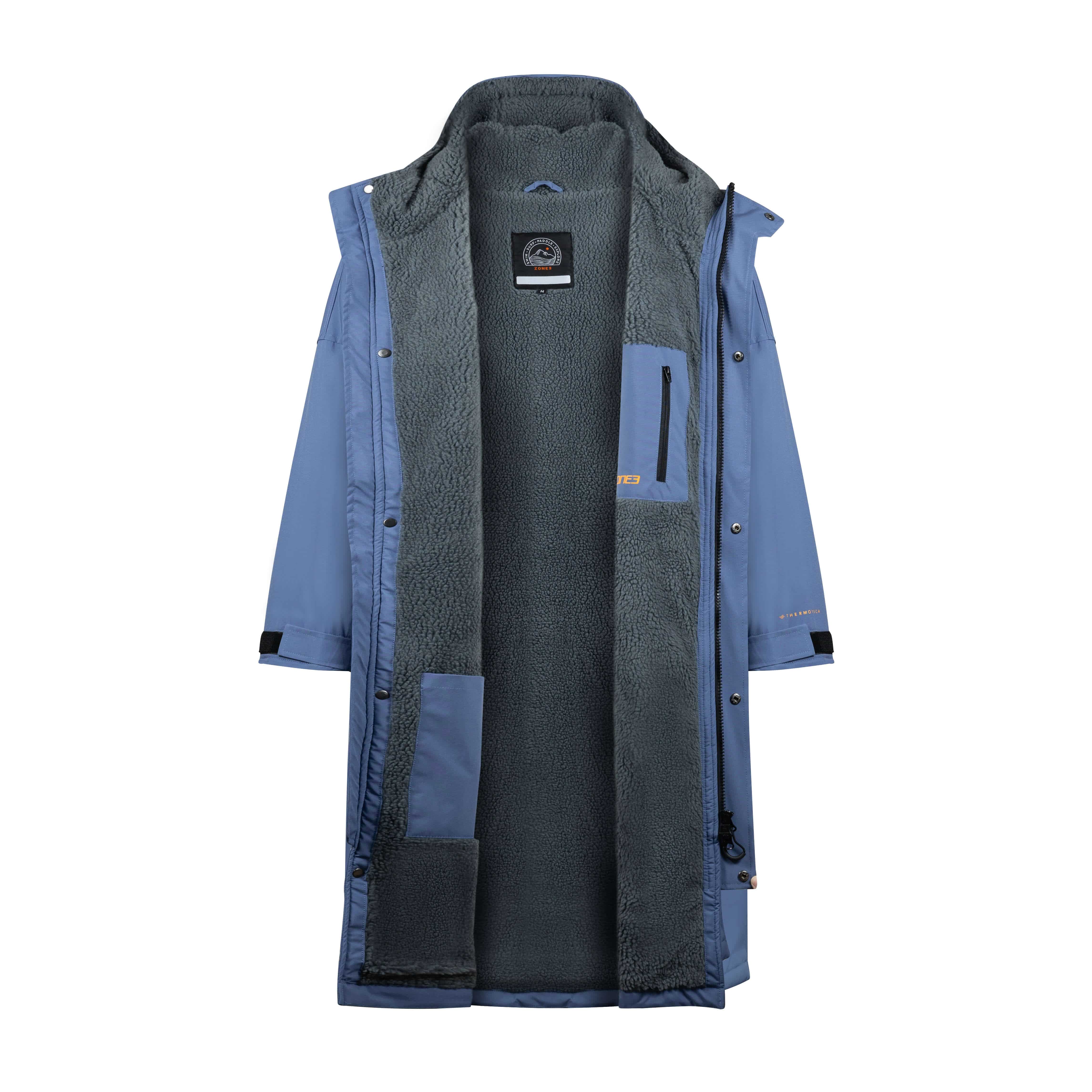 Zone3 thermotech changing robe, Zip open on a white background