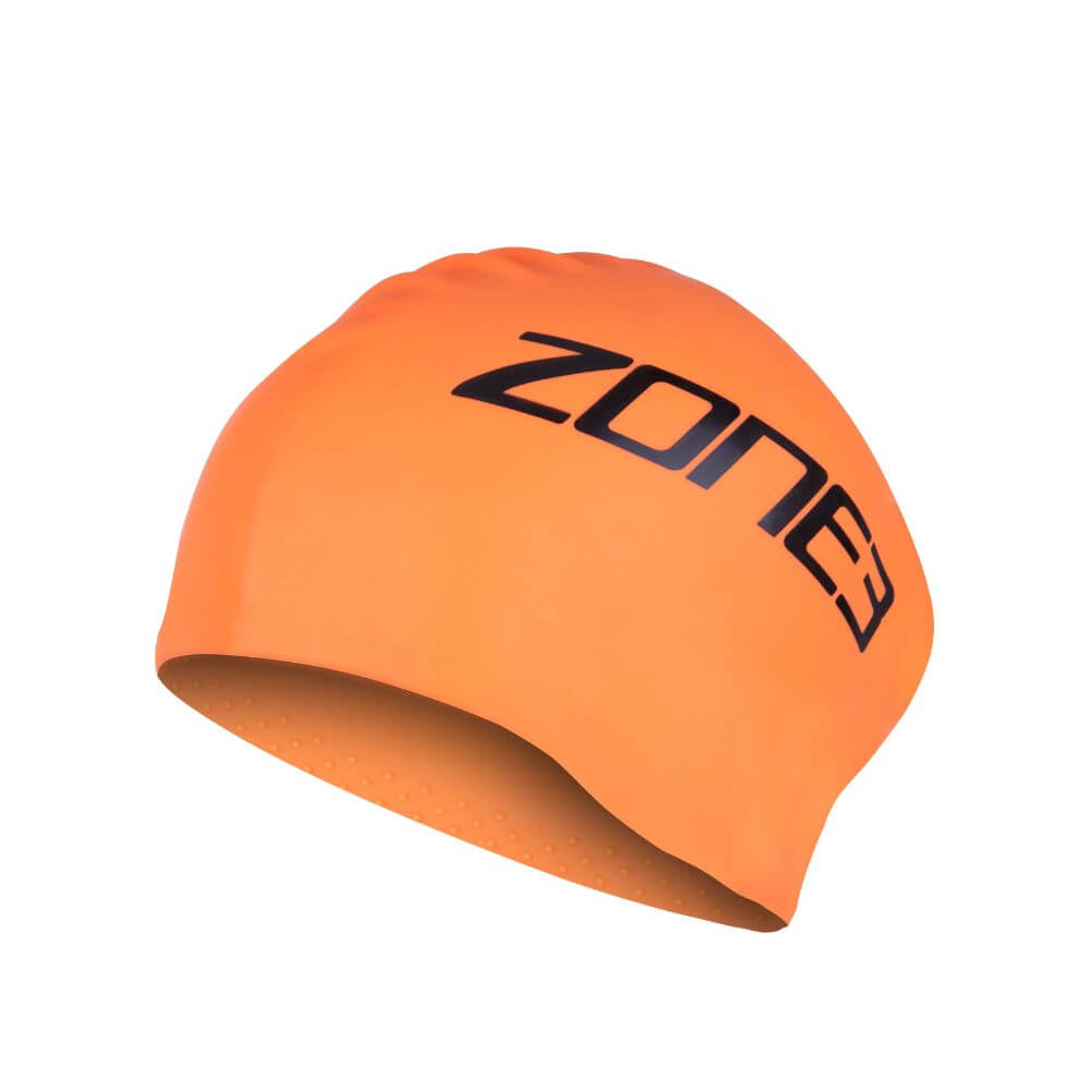 Bonnet de bain en silicone - Cheveux longs en orange vif, idéal pour les nageurs aux cheveux longs, fabriqué à partir de silicone de qualité supérieure de 75 g.
